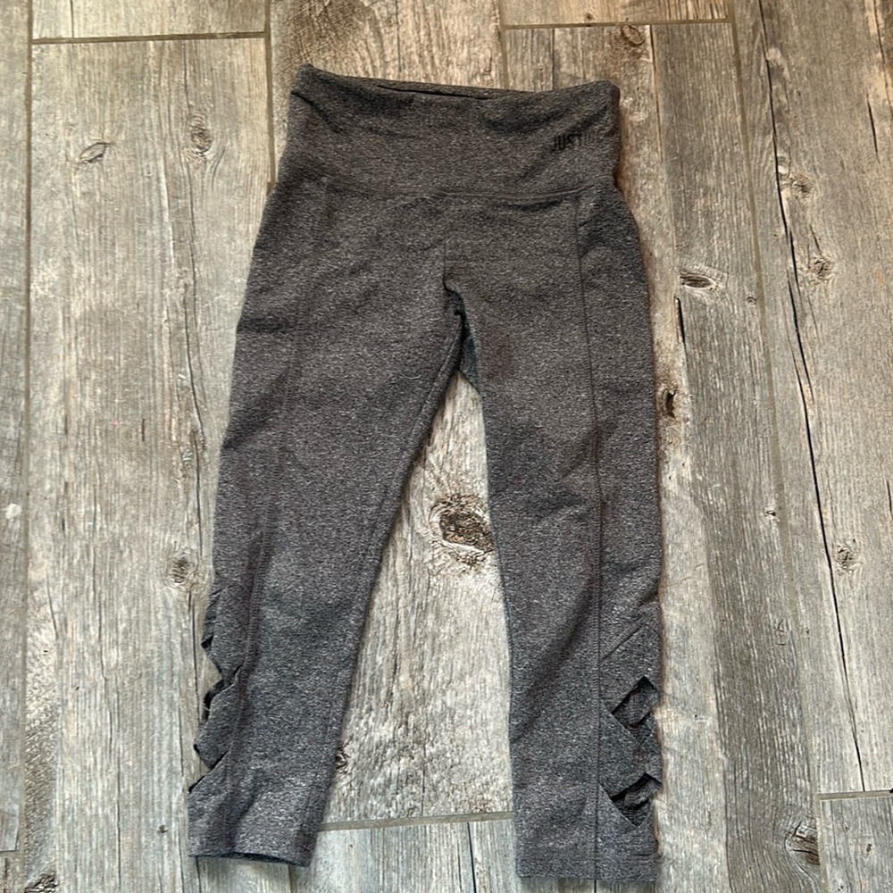 Justice active girls gray leggings size 10